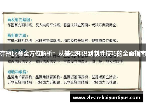 夺冠比赛全方位解析：从基础知识到制胜技巧的全面指南